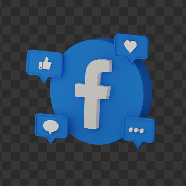 Ícone 3d do facebook isolado mídia social premium psd