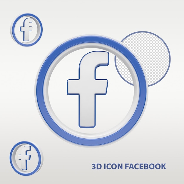 PSD Ícone 3d do facebook