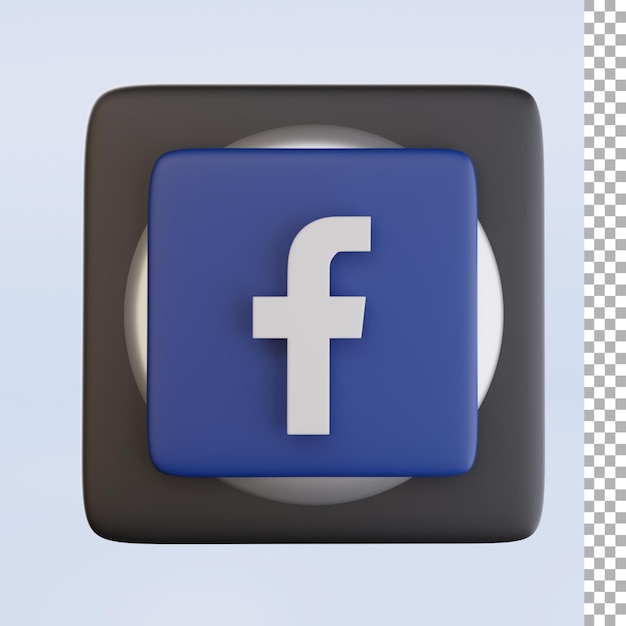 PSD Ícone 3d do logotipo do facebook