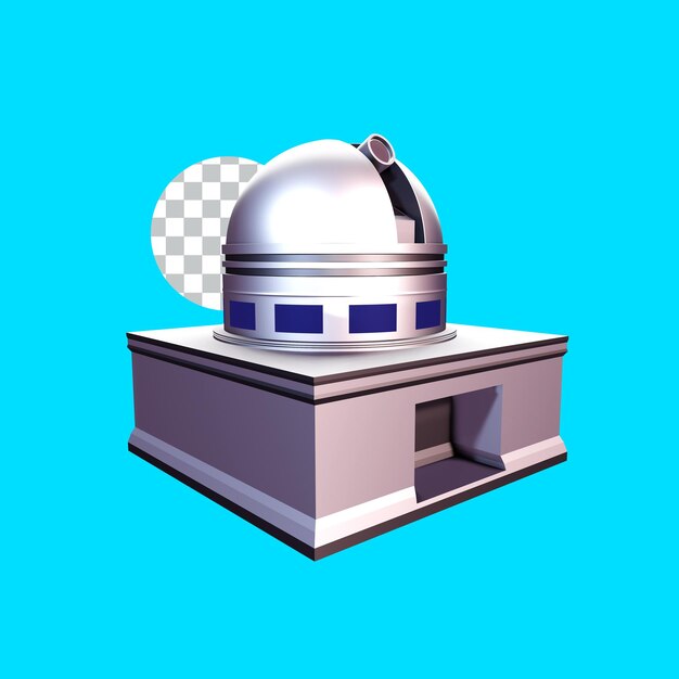 PSD Ícone 3d do observatório