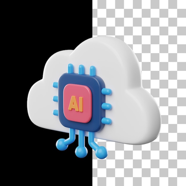 Ícone 3d do processador de nuvem