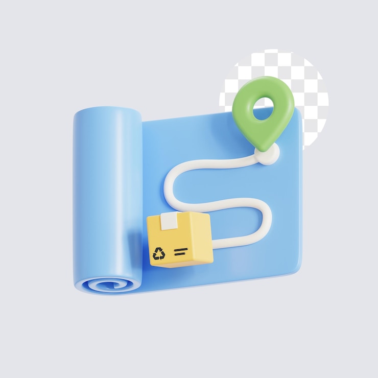 PSD ícone 3d do progresso da entrega