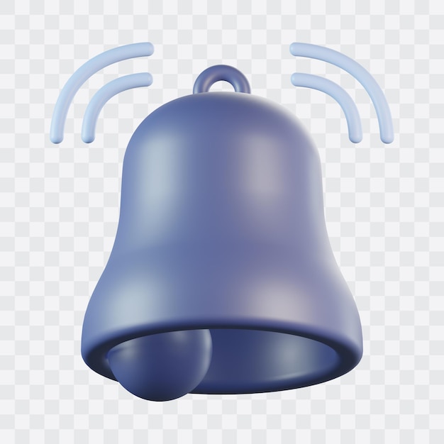 ícone 3d do sino de notificação
