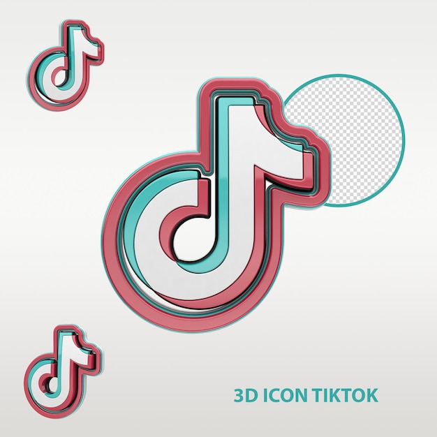 PSD Ícone 3d do tiktok