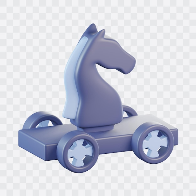 PSD Ícone 3d do vírus do cavalo de tróia