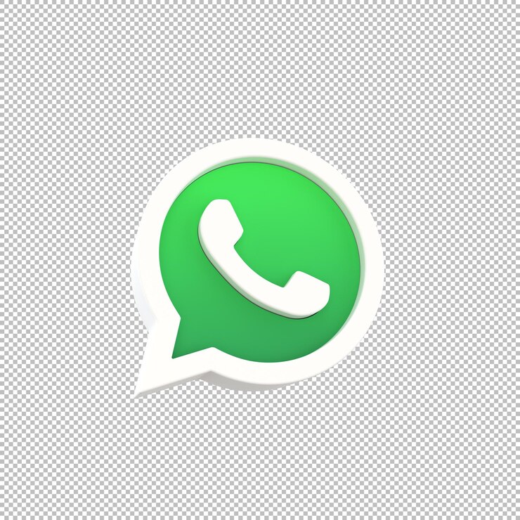 PSD ícone 3d do whatsapp com acabamento fosco em fundo transparente