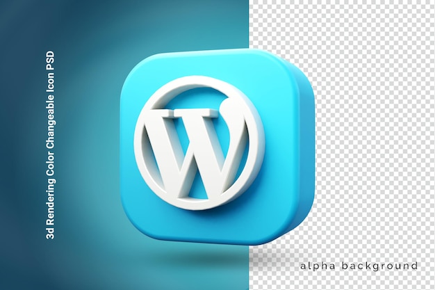 PSD Ícone 3d do wordpress