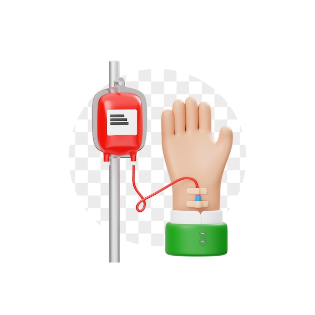 PSD icône 3d de don de sang psd premium