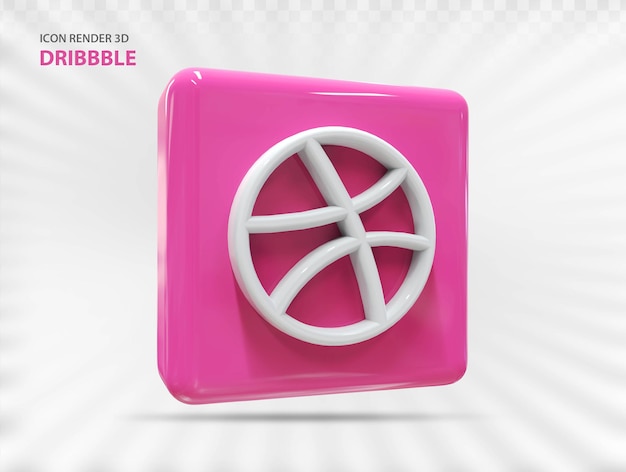 PSD icône 3d dribbble créatif