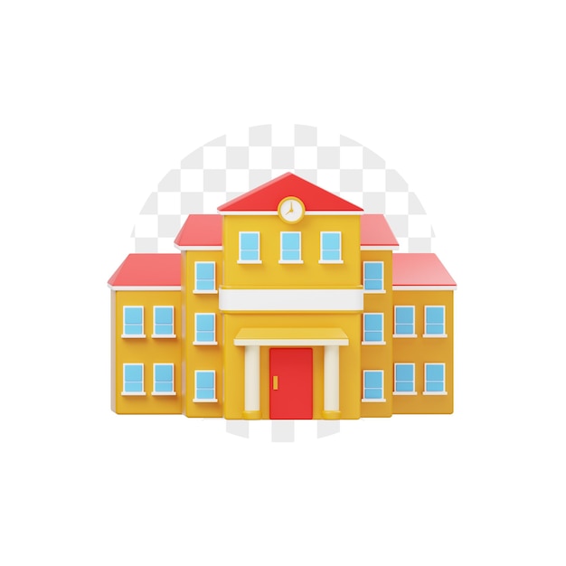 Icône 3D du bâtiment de l'école