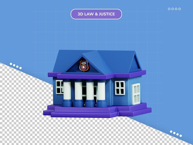 Icône 3d du bureau de police