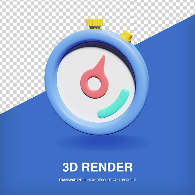 PSD icône 3d du chronomètre