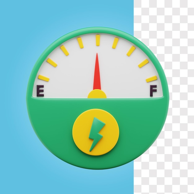Icône 3d du compteur de vitesse Eco