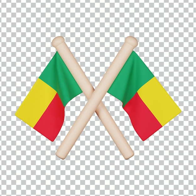 PSD icône 3d du drapeau du bénin