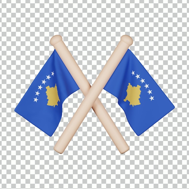 PSD icône 3d du drapeau du kosovo