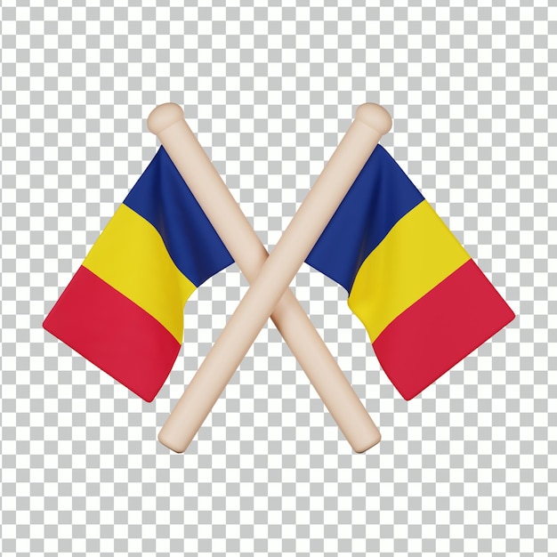 PSD icône 3d du drapeau du tchad