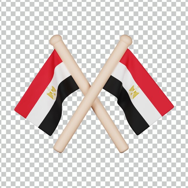 PSD icône 3d du drapeau de l'egypte