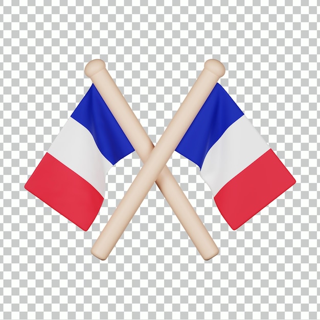 PSD icône 3d du drapeau de la france