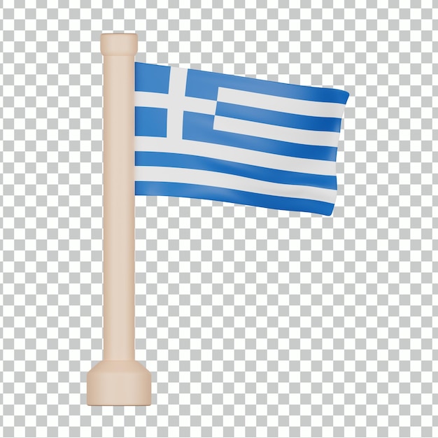 Icône 3d Du Drapeau De La Grèce