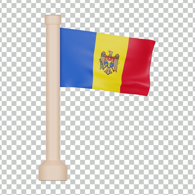 PSD icône 3d du drapeau de la moldavie