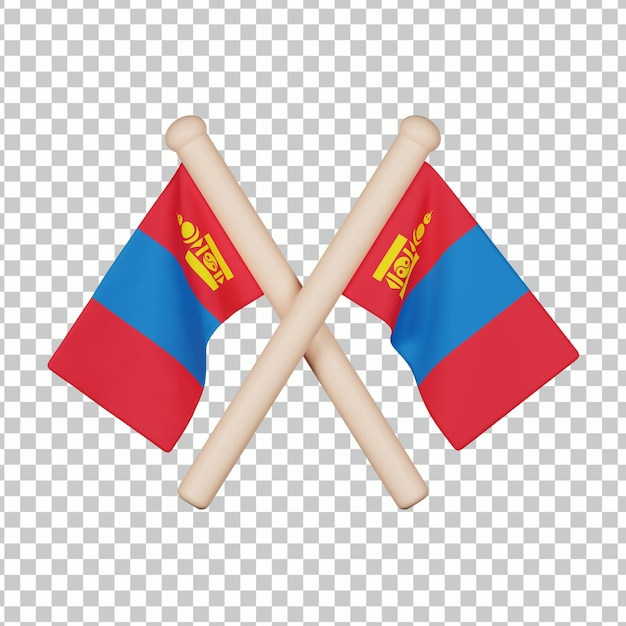 PSD icône 3d du drapeau de la mongolie