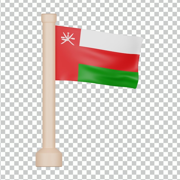 PSD icône 3d du drapeau d'oman