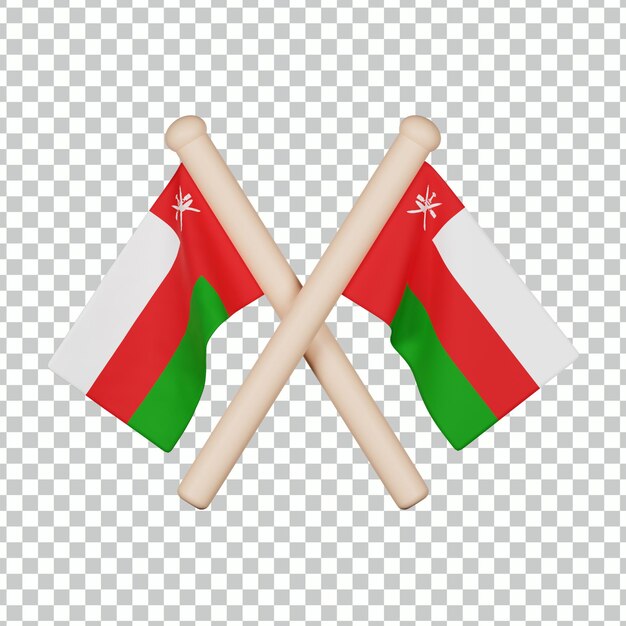 Icône 3d Du Drapeau D'oman