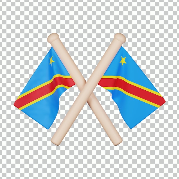 PSD icône 3d du drapeau de la république démocratique du congo