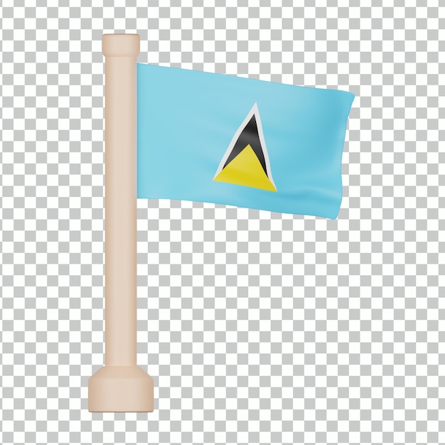 PSD icône 3d du drapeau de sainte-lucie