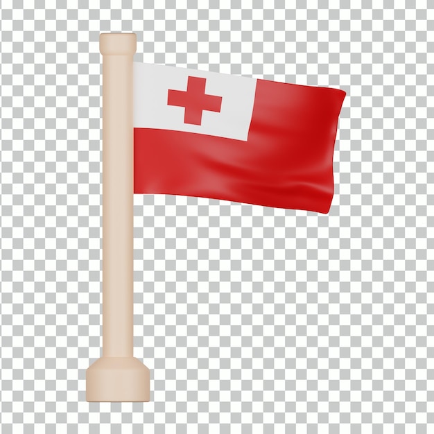 PSD icône 3d du drapeau des tonga