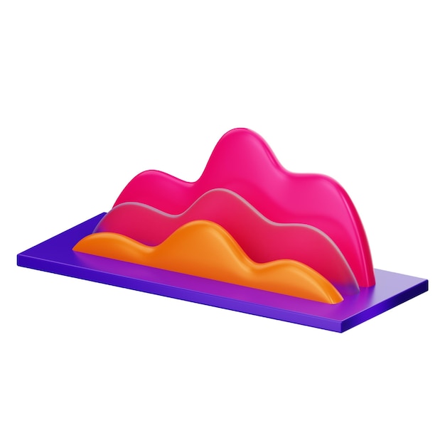 Icône 3d Du Graphique En Aires Pour La Statistique