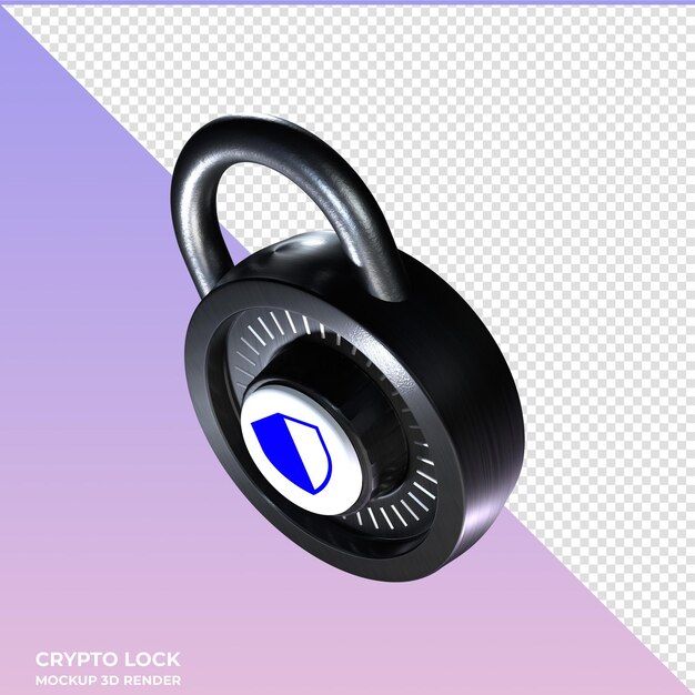 PSD l'icône 3d du jeton de portefeuille crypto lock trust twt