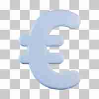 PSD icône 3d du logo de la monnaie euro