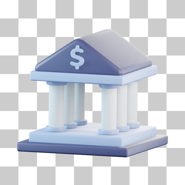 PSD icône 3d du musée de la banque