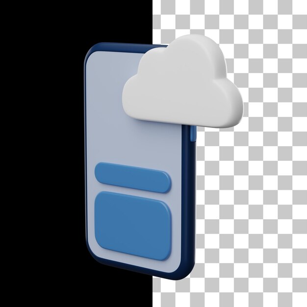 PSD icône 3d du nuage d'interface utilisateur