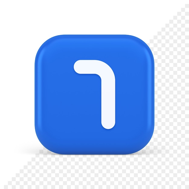Icône 3d du panneau d'application Web du service financier de la comptabilité du bouton bleu à sept chiffres