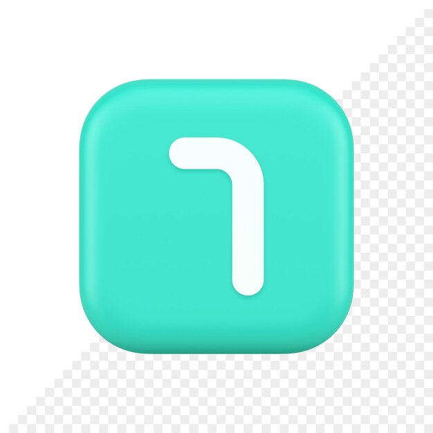 Icône 3d du panneau d'application Web du service financier de la comptabilité du bouton vert à sept chiffres