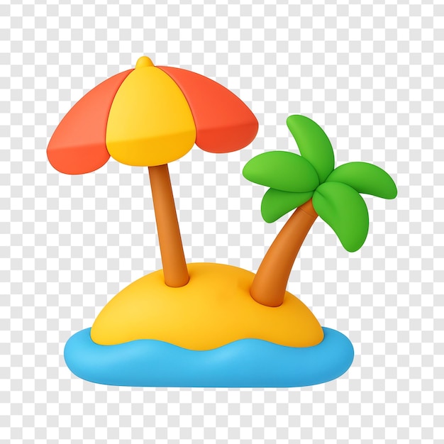 Icône 3D du parapluie de plage