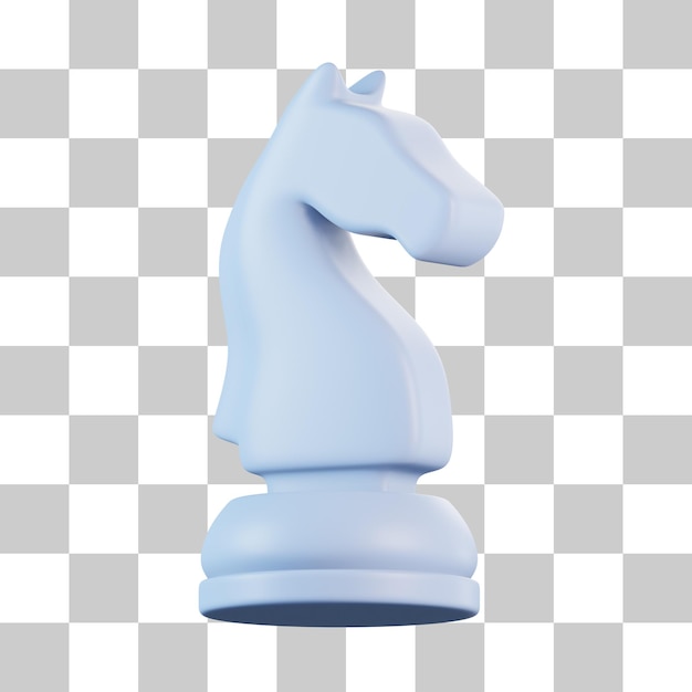 PSD icône 3d du pion d'échecs du chevalier