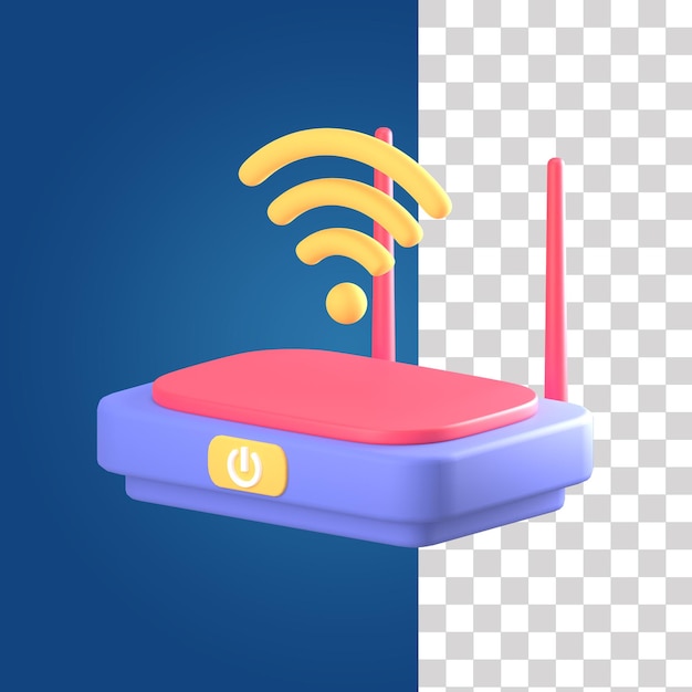 PSD icône 3d du routeur wifi