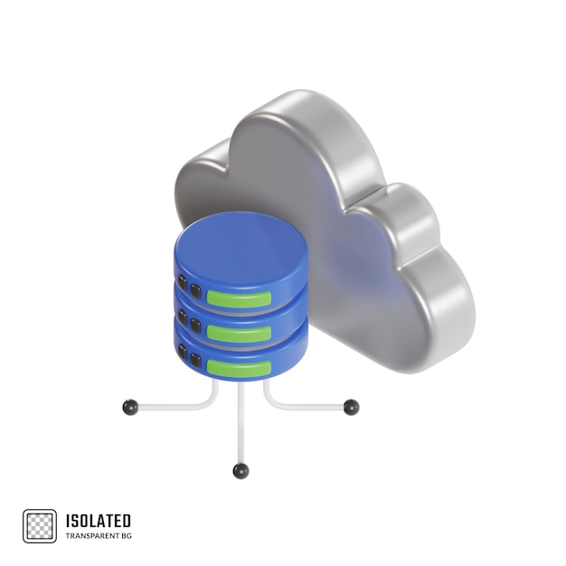 Icône 3d du serveur cloud