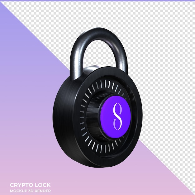 PSD icône 3d du verrou cryptographique singularitynet agix