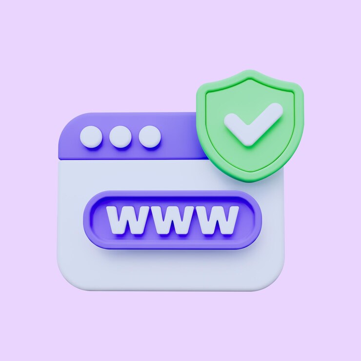 PSD icône 3d du web sécurisé