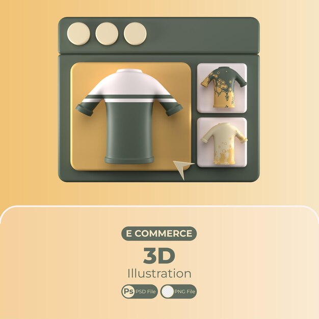 Icône 3D e commerce illustration site web portable portable