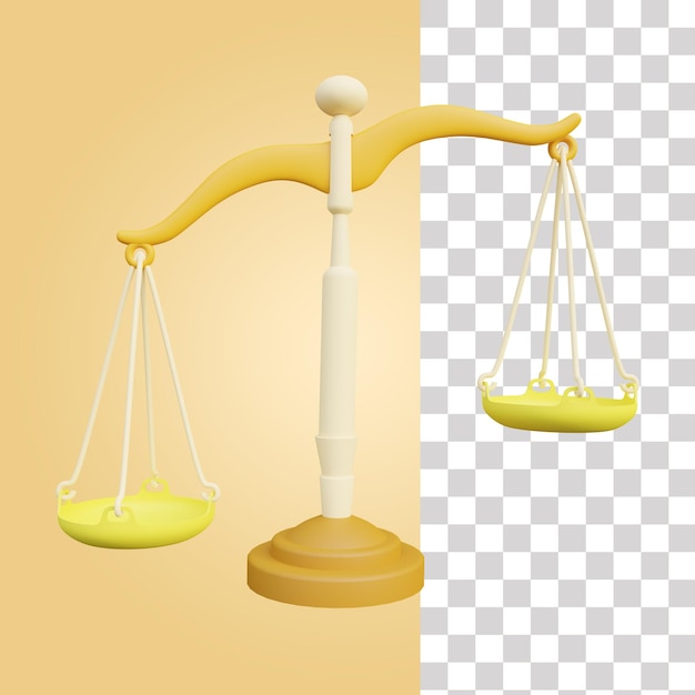 Icône 3d de l'échelle de justice