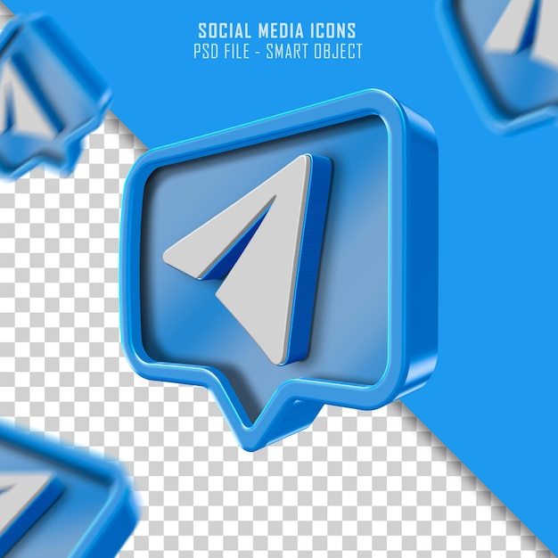 PSD Ícone 3d editável para efeito realista de redes sociais em platina luxuosa para publicidade e web