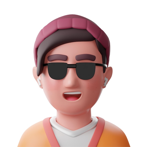 Icône 3D élégante jeune homme pour les personnes avatar