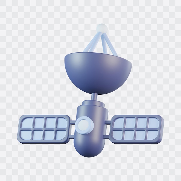 PSD icône 3d de l'émetteur par satellite