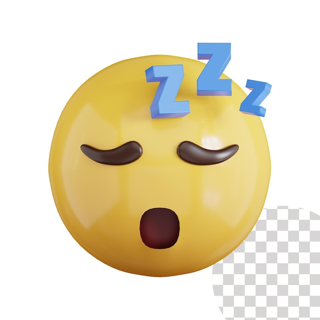 PSD icône 3d emoji endormi