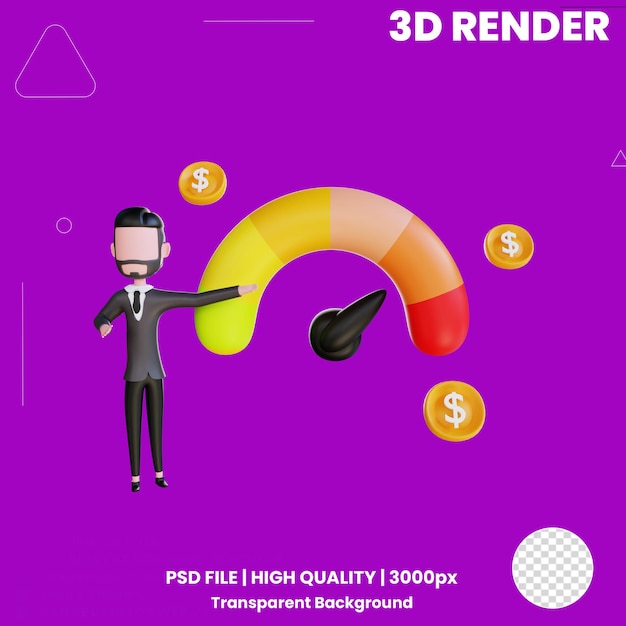 PSD Ícone 3d empreendedor